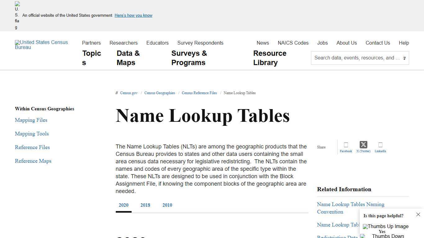 Name Lookup Tables